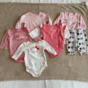 Gymboree & Carter's Baby Girl Newborn NB Long Sleeve Onesie Bodysuit Lot